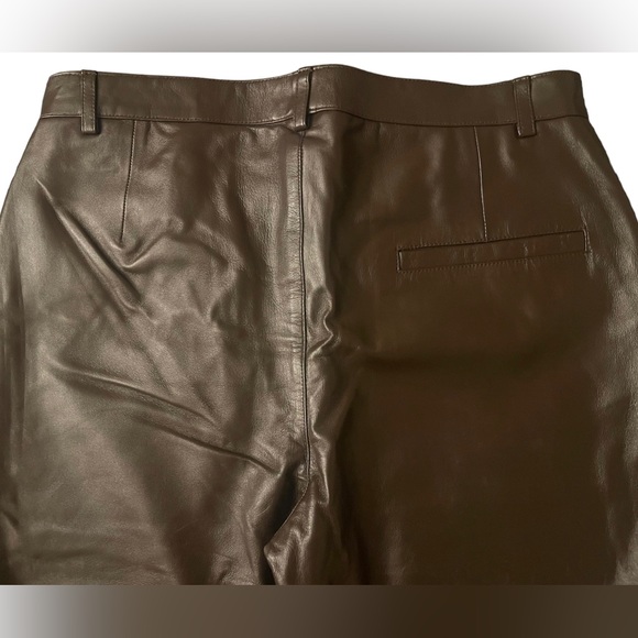Dark Brown Lambskin Leather Trousers - Picture 4 of 8